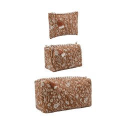 House Doctor - Toiletry Bag - Terracotta - Off-white and terracotta