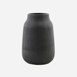 House Doctor Groove vase Vase rond Argile Noir