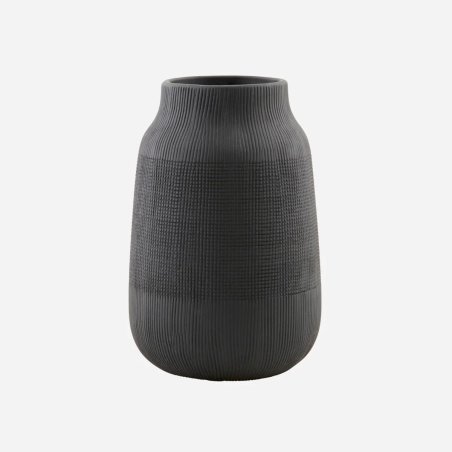 House Doctor Groove vase Vase rond Argile Noir