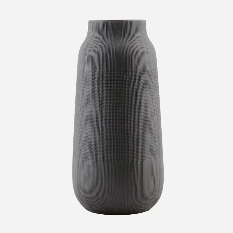 House Doctor Groove vase Vase rond Argile Noir