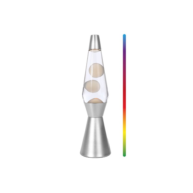 iTotal - Spaceship LED Lava Lamp with Color-changing Light - White Wax and Silver Base - Silver
