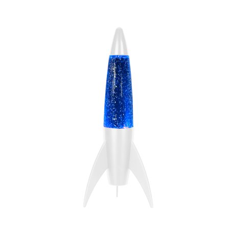 iTotal - Rocket Glitter Lamp - White Base and Blue Light - 36 cm