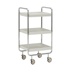 House Doctor - HDRoll Trolley - Off-white, Chrome