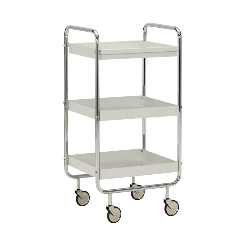 House Doctor - HDRoll Trolley - Off-white, Chrome