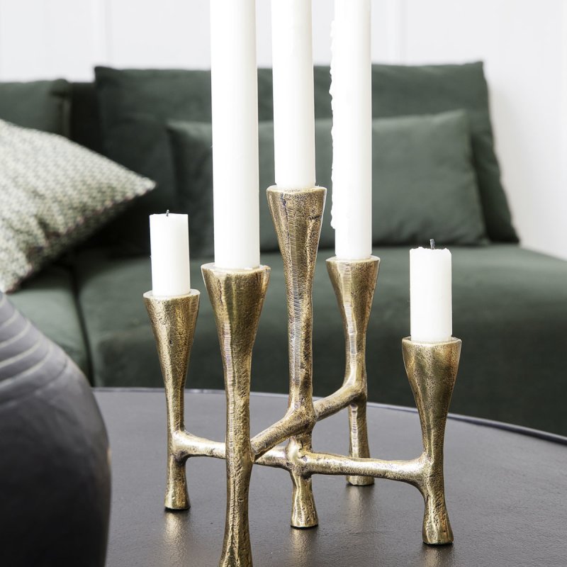 House Doctor - Tristy Candle Holder - H20 cm - Brass