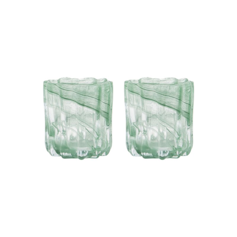 House Doctor - Tealight Holder HDCurl - Green - Dusty Green
