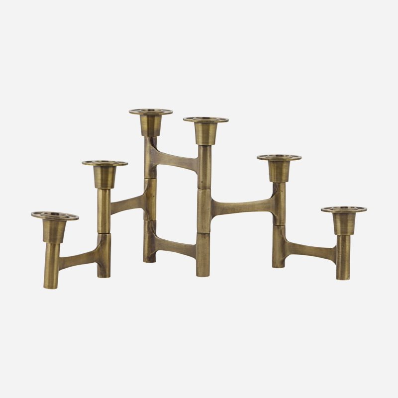 House Doctor - Candle stand w. 6 cups, HDMove - Brass - l: 50 cm, h: 17 cm