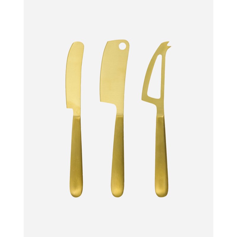 House Doctor - Cheese Knives - Golden - Set of 3