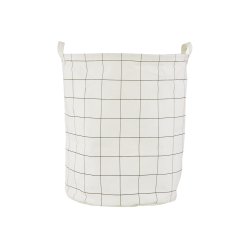 House Doctor 205720421 laundry basket Round Cotton, Polyester, Rayon Black, White