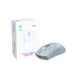 MSI Forge Gm340 Wireless Sky mouse Gaming Ambidextrous RF Wireless Bluetooth Optical 12000 DPI