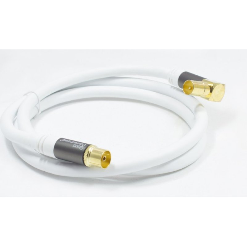 Alcasa GC-M2061 câble coaxial RG-6/U 1 m IEC Blanc