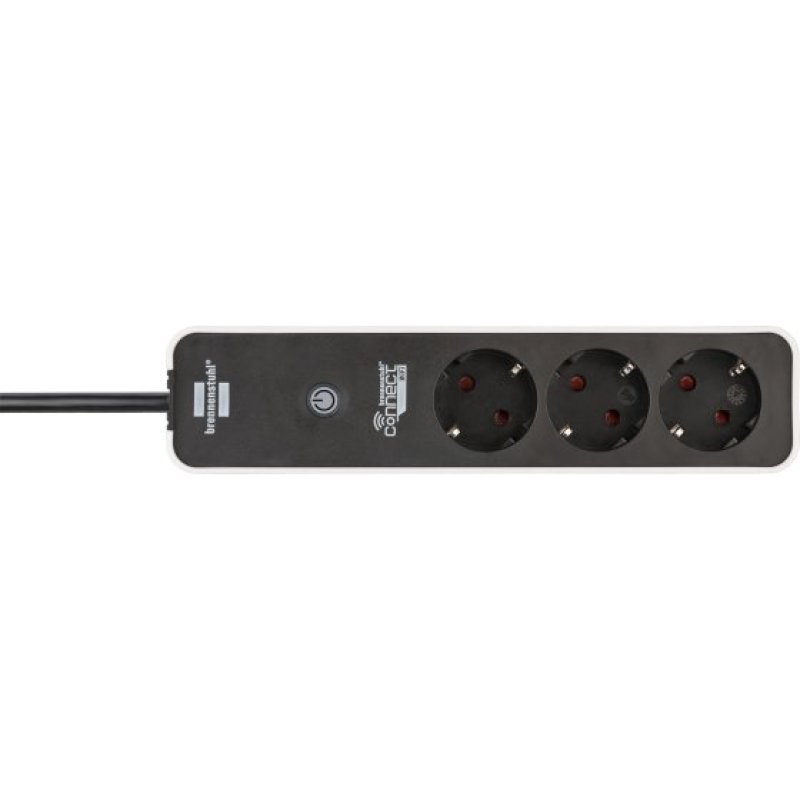 Connect Ecolor WLAN Steckdosenleiste 3-fach (weiß/schwarz, 1,5 m Kabel, Sprachsteuerung, Timer, App)
