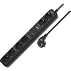 Connect Eco-Line WiFi Steckdosenleiste 6-fach (schwarz, 1,5 m Kabel, Sprachsteuerung, Timer, App)
