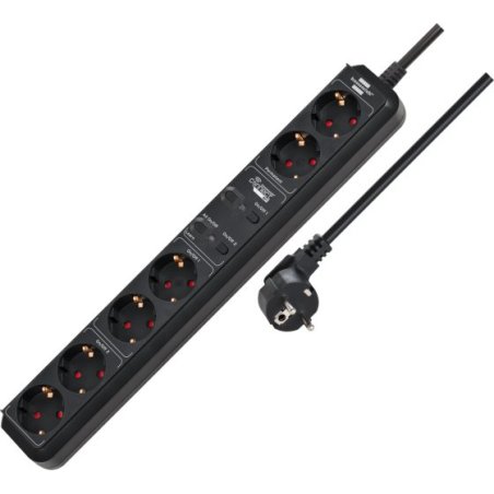 Connect Eco-Line WiFi Steckdosenleiste 6-fach (schwarz, 1,5 m Kabel, Sprachsteuerung, Timer, App)