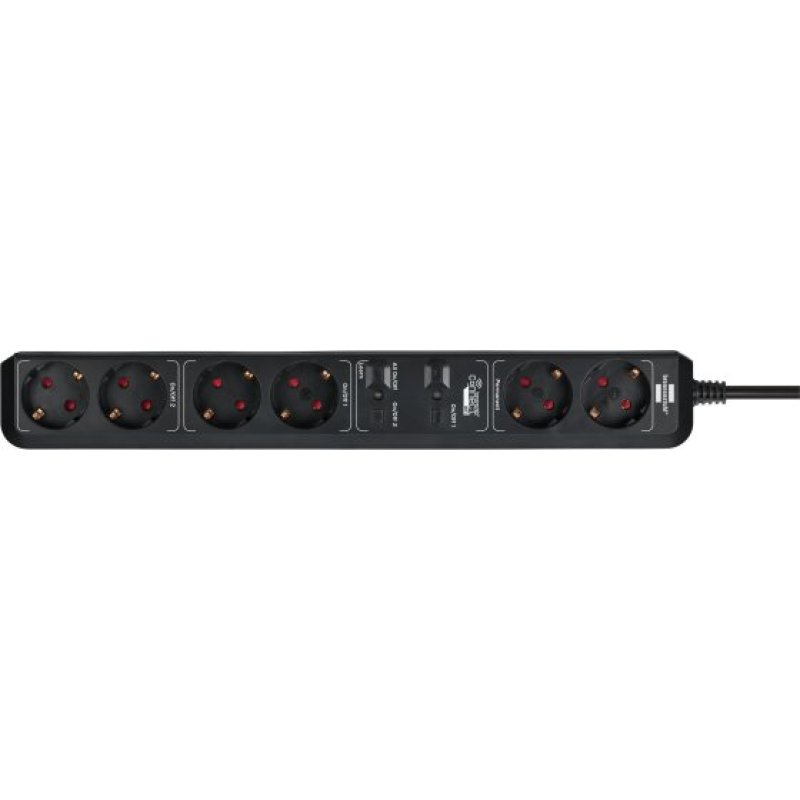 Connect Eco-Line WiFi Steckdosenleiste 6-fach (schwarz, 1,5 m Kabel, Sprachsteuerung, Timer, App)