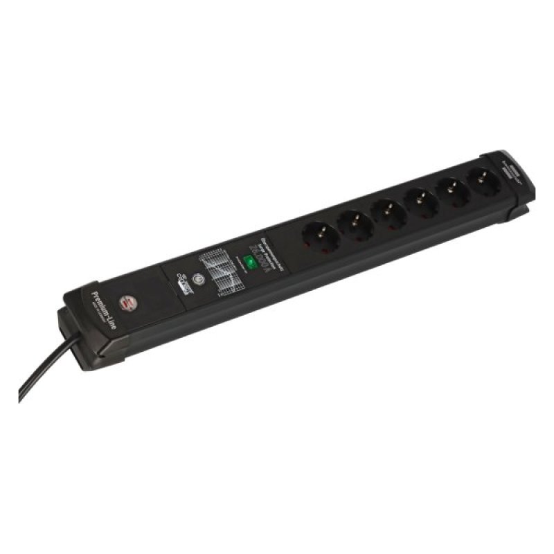 Connect Premium-Line WiFi Steckdosenleiste 6-fach (schwarz, 3 m Kabel, Smarter Überspannungsschutz)