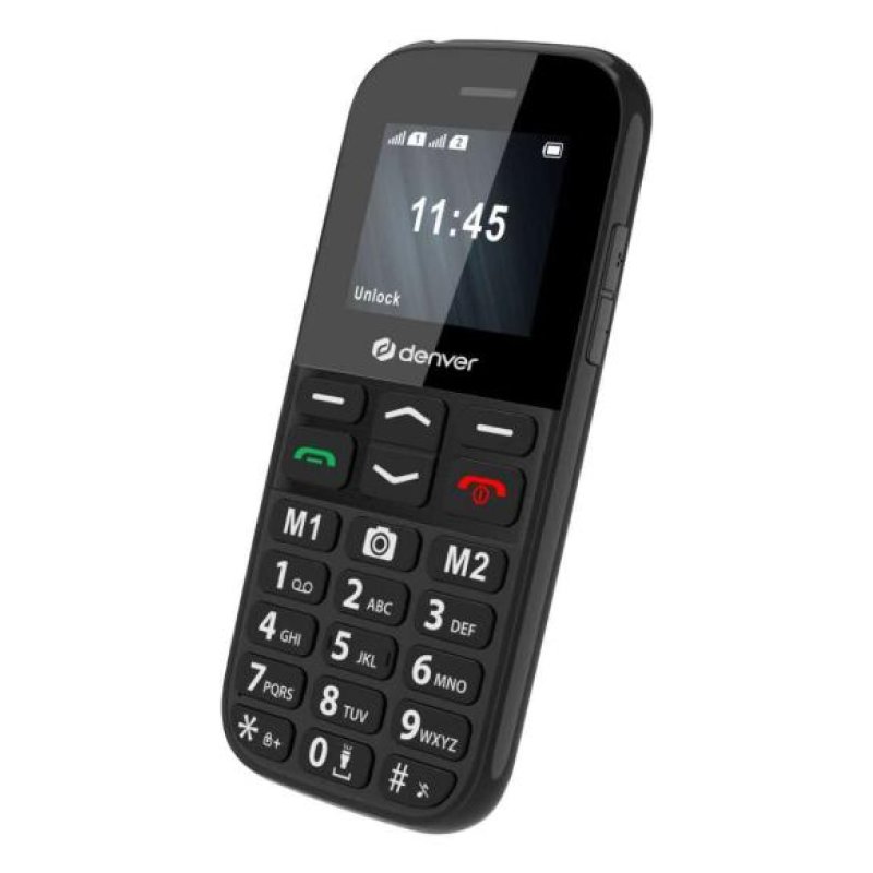 Denver BAS-18800L téléphone portable 4,5 cm (1.77") Noir Téléphone pour seniors