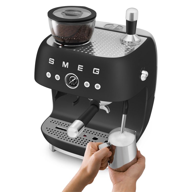 Smeg 50's Style Espresso Coffee Machine EGF03BLEU Black