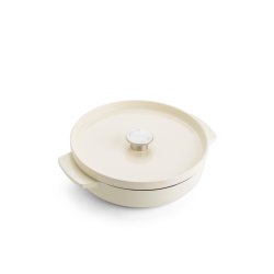 KitchenAid - KA-CI Shallow CastIron Covered Casserole - Almond Cream - 26 cm