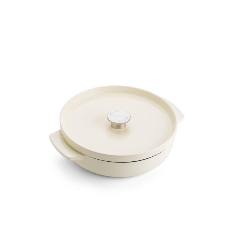 KitchenAid - KA-CI Shallow CastIron Covered Casserole - Almond Cream - 26 cm