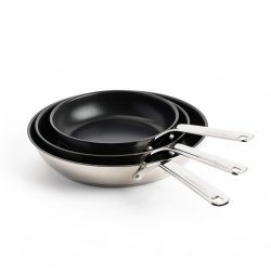 KitchenAid - Stainless Steel Sheet Frypan Set - Silver - 20/24/28 cm
