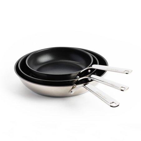 KitchenAid - Stainless Steel Sheet Frypan Set - Silver - 20/24/28 cm