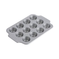 KitchenAid - Metal Bakeware Mini Round Cake Pan 12pcs - Silver