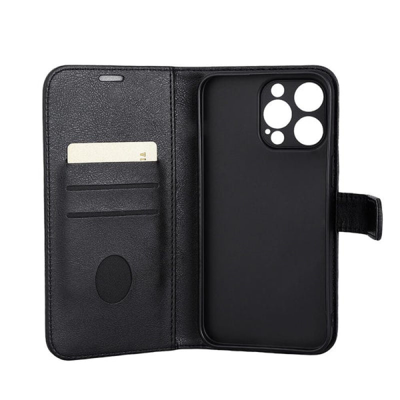 RadiCover - Radiation Protection Wallet Vegan Leather iPhone 15 PRO MAX Flipcover Black PU