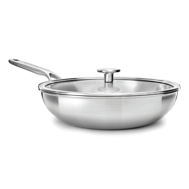 KitchenAid - Multiply Wok with Lid - Silver - 28 cm