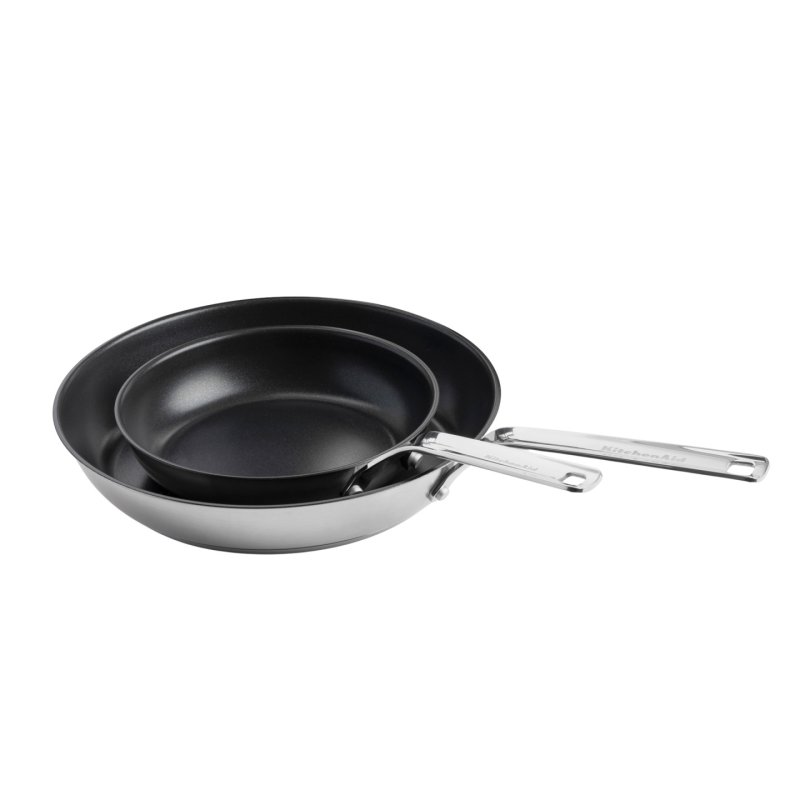 KitchenAid - Stainless Steel Sheet Frypan Set - Silver - 20/24 cm