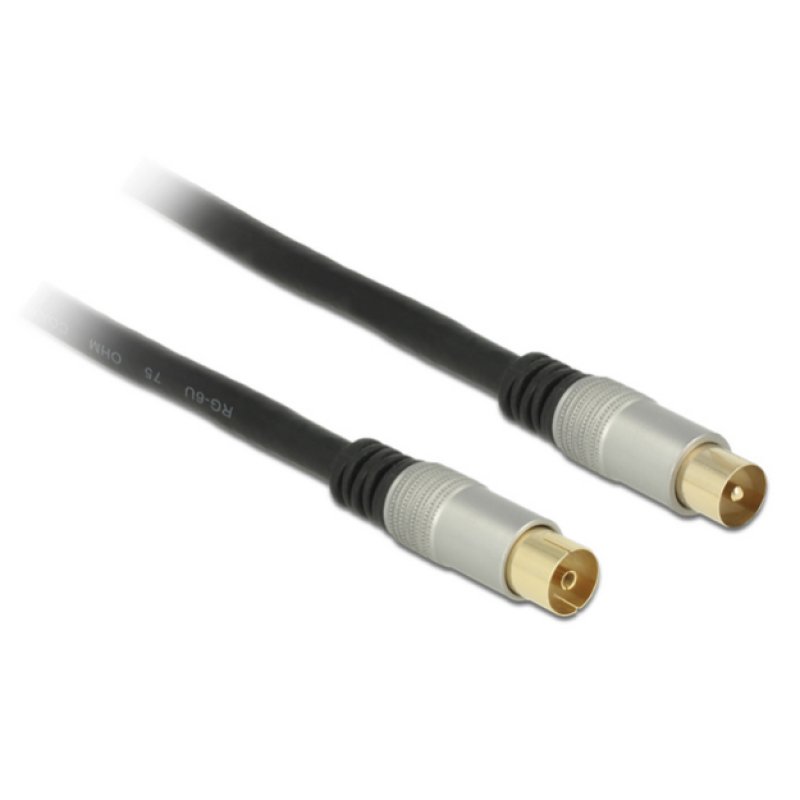 DeLOCK 88946 câble coaxial RG-6/U 2 m IEC Noir
