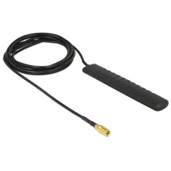 DELOCK Delock DAB DVB-T2 Antenne SMB Stecker 20 dBi aktiv omnidirektional schwarz Klebemontage