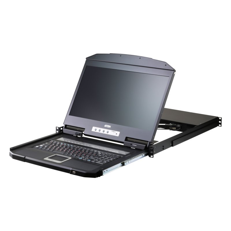 ATEN CL3116NX KVM-Switch 46.99cm 18.5Zoll TFT VGA PS/2-USB 16 Port Tastaturlayout Deutsch