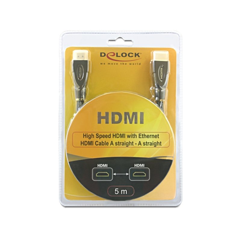 DELOCK Kabel HDMI A-A 1.4 ger/ger. Premium 5m