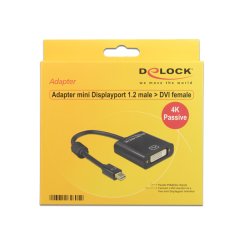 DELOCK Adapterkabel mini DisplayPort 1.2 Stecker DVI 24 5 Buchse schwarz 4K Passiv
