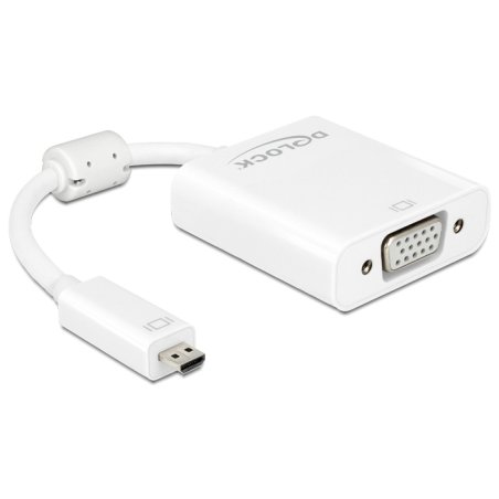 DELOCK Adapterkabel micro HDMI-D Stecker VGA Buchse mit Audio weiss