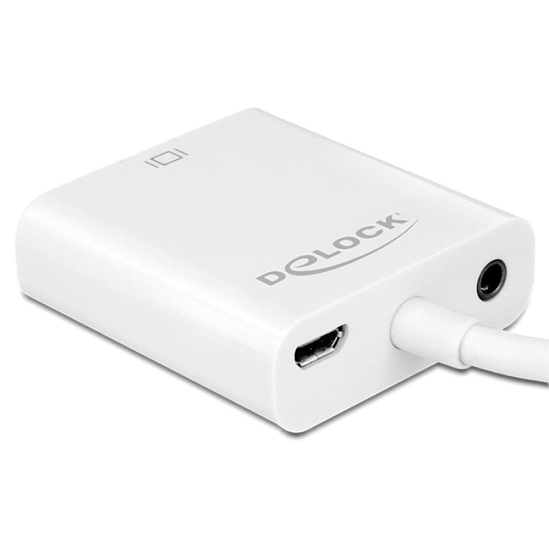 DELOCK Adapterkabel micro HDMI-D Stecker VGA Buchse mit Audio weiss