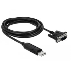 DeLOCK 66282 serial cable Black 1.8 m RS-232 USB Type-A