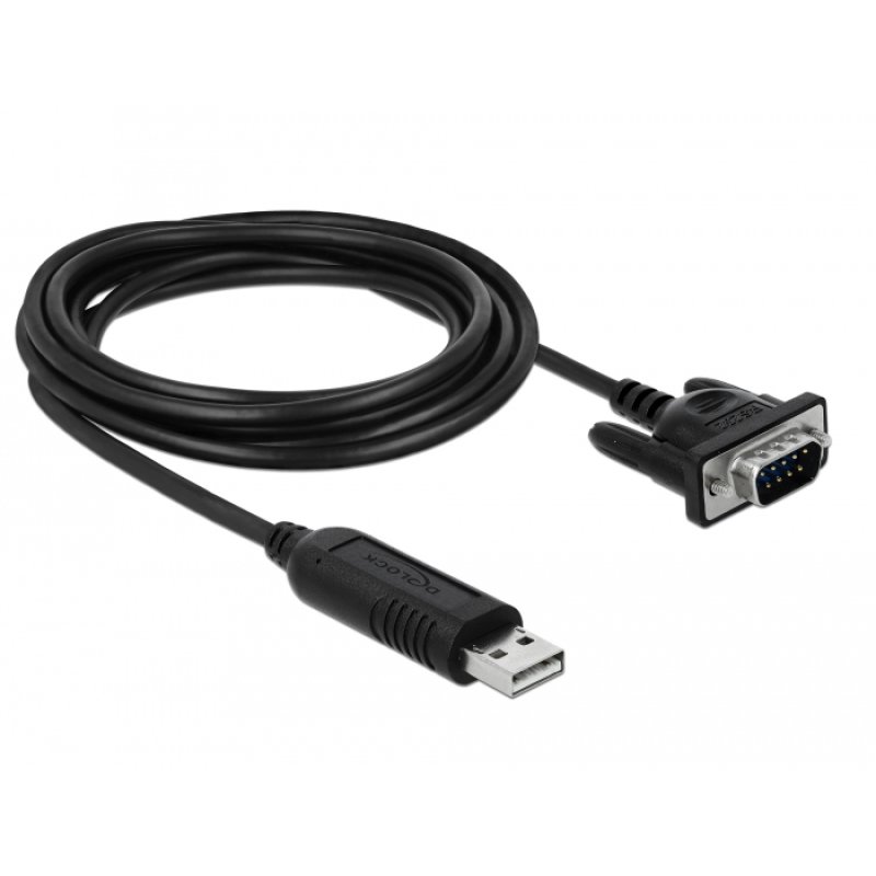 DELOCK Adapter USB 2.0 Typ-A zu 1 x Seriell RS-232 DB9