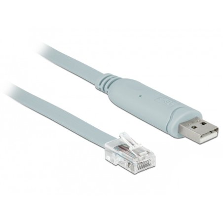 DELOCK Adapter USB 2.0 Typ-A Stecker 1 x Seriell RS-232 RJ45 Stecker 0.5m grau