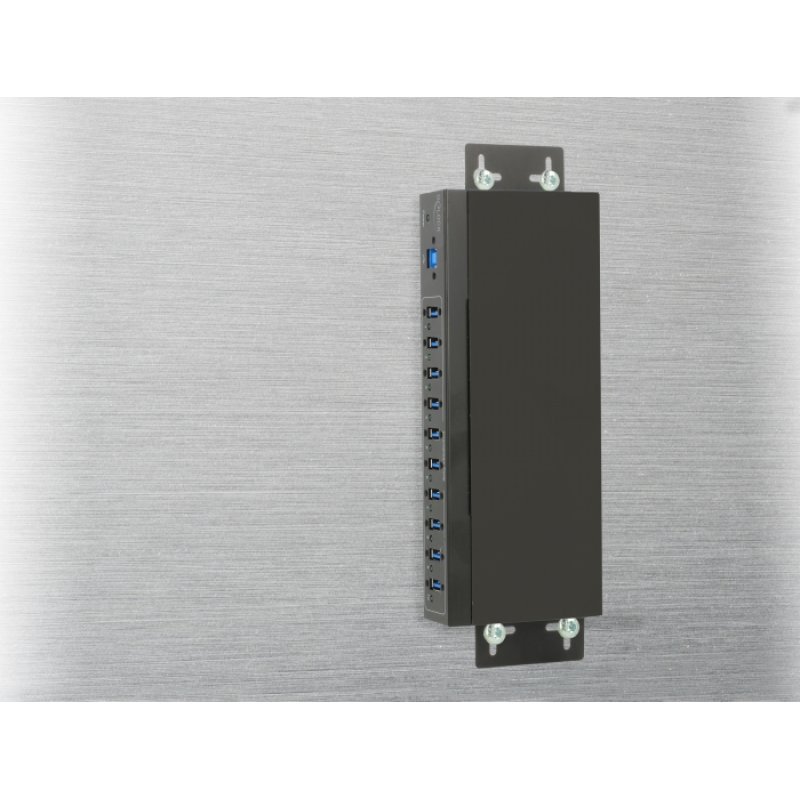 DELOCK Externer Industrie Hub 10 x USB 3.0 Typ-A mit 20 kV ESD Schutz