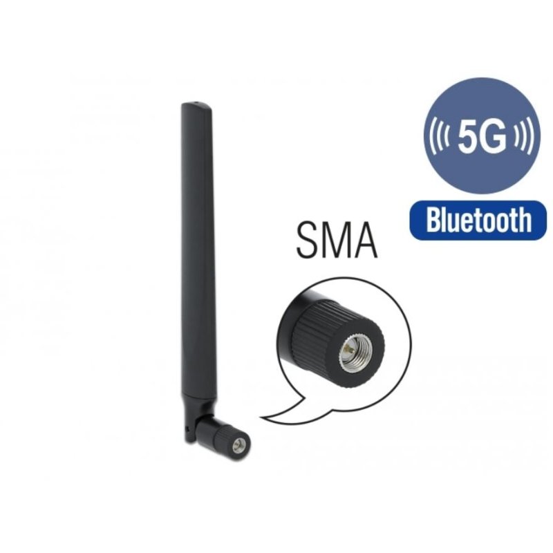 DeLOCK Antenne 5G LTE SMA mâle -3,3 - 1,3 dBi omnidirectionnelle avec joint pivotant noir