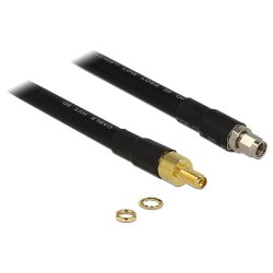 DeLOCK 1m RP-SMA/RP-SMA câble coaxial CFD400, LLC400 Noir