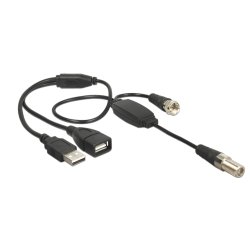 DELOCK HF F Buchse F Stecker mit USB A Stecker Phantomspeisung 5V 22 cm
