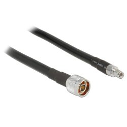 DeLOCK 5m, N/RP-SMA coaxial cable CFD400, LLC400 Black