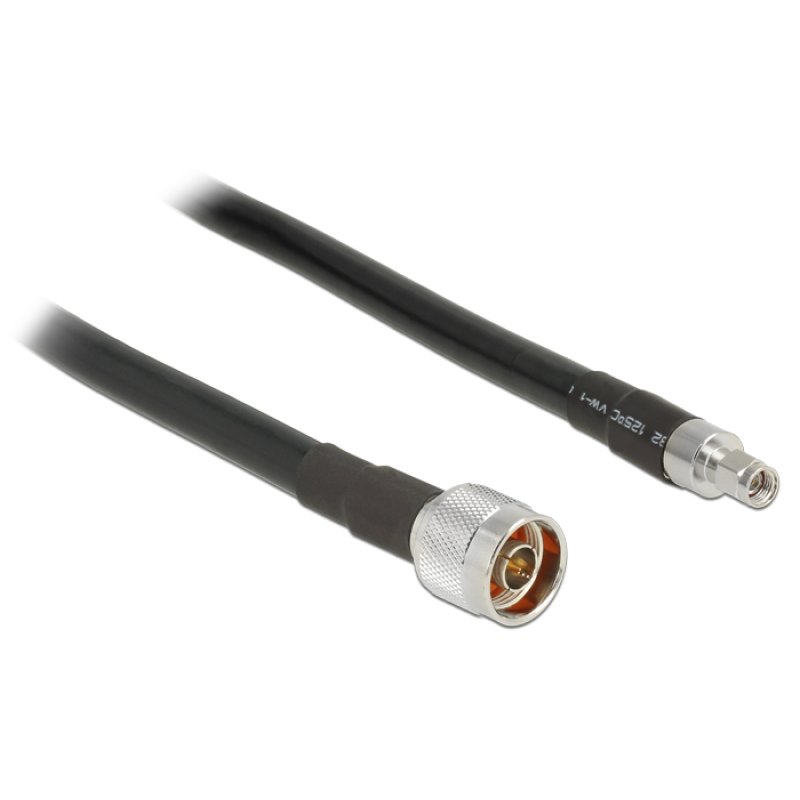 DeLOCK 3m, N/RP-SMA coaxial cable CFD400, LLC400 Black