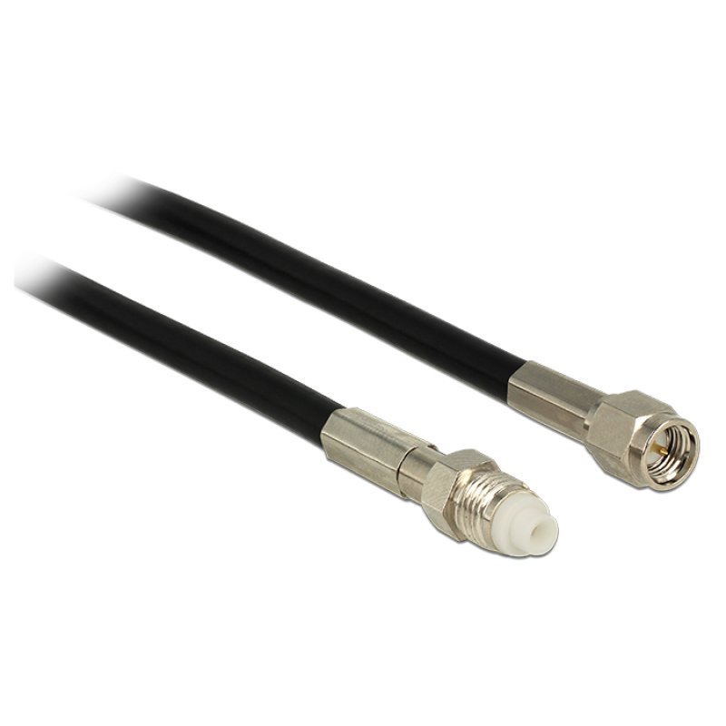 DeLOCK 12452 coaxial cable RG-58 15 m SMA FME Black