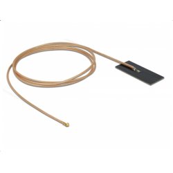 DELOCK WLAN 802.11 ac/ax/a/h/b/g/n Antenne MHF I Stecker 0.5-1.2dBi RG-178 1m PCB intern Klebemontage