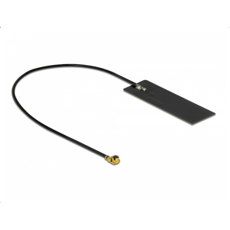 DELOCK WLAN 802.11 ac/ax/a/h/b/g/n Antenne MHF I Stecker 2-4dBi 15 cm PCB intern Klebemontage