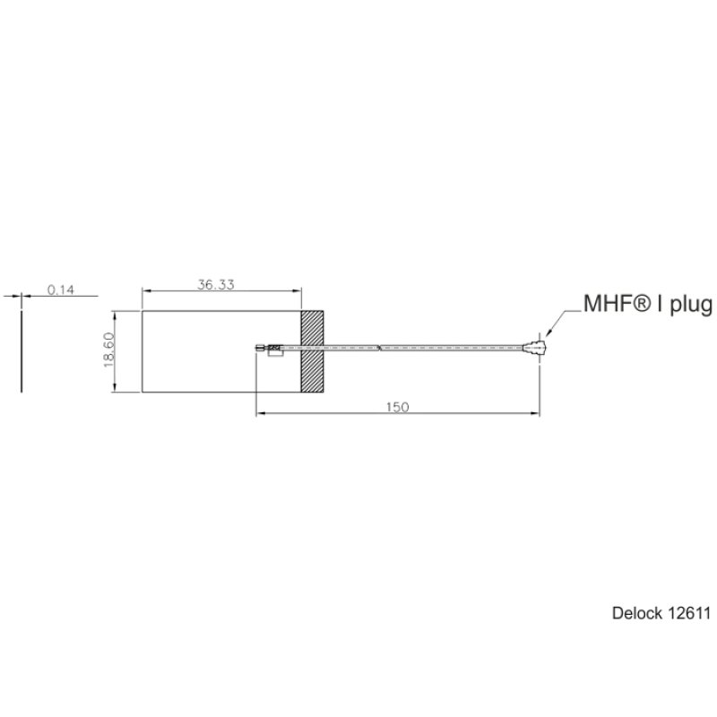 DeLOCK 12611 network antenna MHF 3 dBi